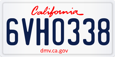 CA license plate 6VHO338
