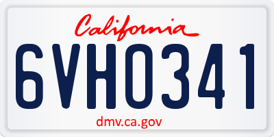CA license plate 6VHO341