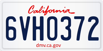 CA license plate 6VHO372
