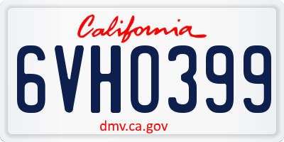 CA license plate 6VHO399