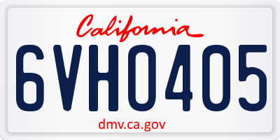 CA license plate 6VHO405