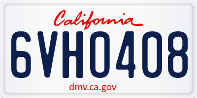 CA license plate 6VHO408