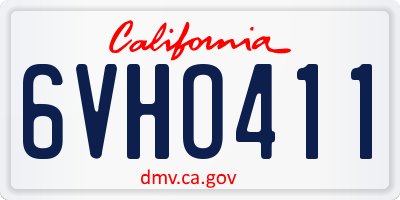 CA license plate 6VHO411