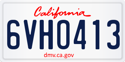 CA license plate 6VHO413