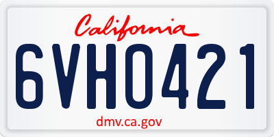 CA license plate 6VHO421