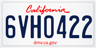 CA license plate 6VHO422
