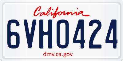 CA license plate 6VHO424