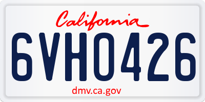 CA license plate 6VHO426