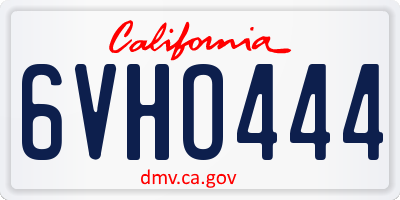 CA license plate 6VHO444