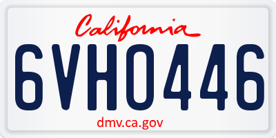 CA license plate 6VHO446