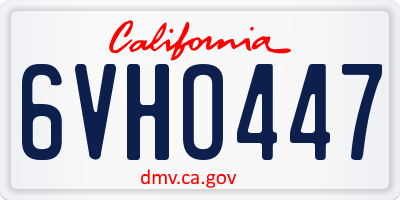 CA license plate 6VHO447
