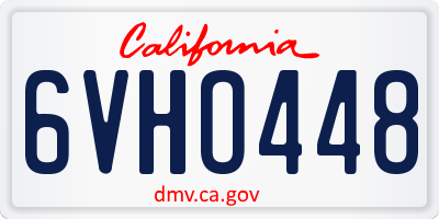 CA license plate 6VHO448
