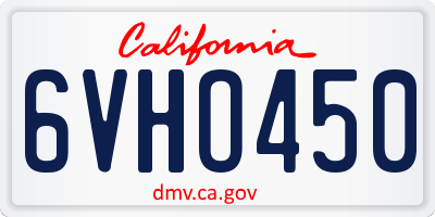 CA license plate 6VHO450