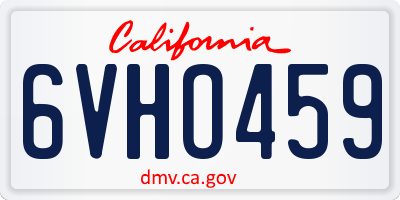 CA license plate 6VHO459