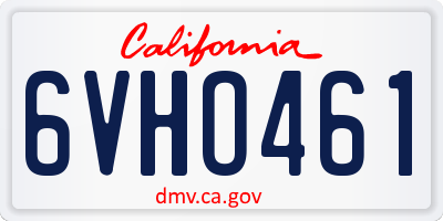 CA license plate 6VHO461