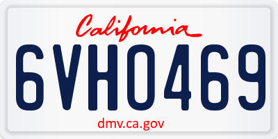 CA license plate 6VHO469