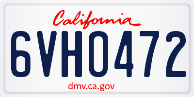 CA license plate 6VHO472
