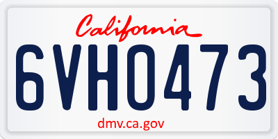 CA license plate 6VHO473