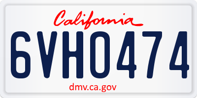 CA license plate 6VHO474