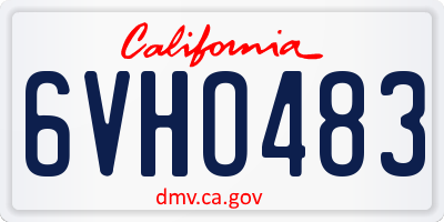 CA license plate 6VHO483