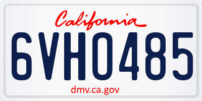 CA license plate 6VHO485