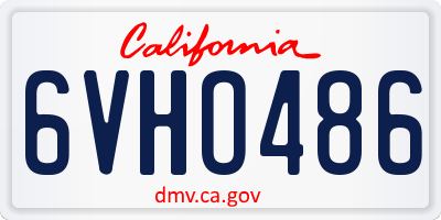 CA license plate 6VHO486
