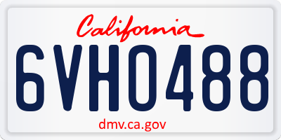 CA license plate 6VHO488