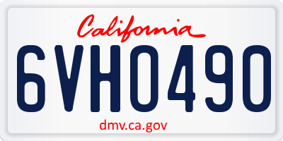 CA license plate 6VHO490
