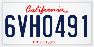 CA license plate 6VHO491