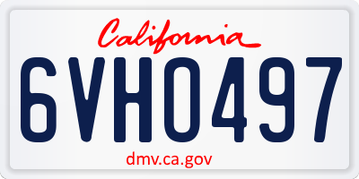 CA license plate 6VHO497