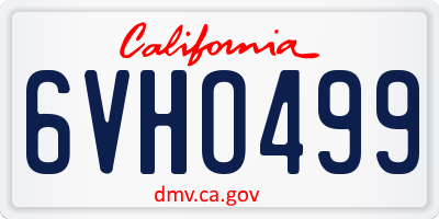 CA license plate 6VHO499