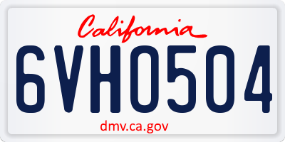 CA license plate 6VHO504
