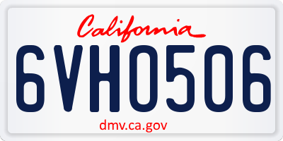 CA license plate 6VHO506