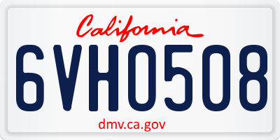 CA license plate 6VHO508