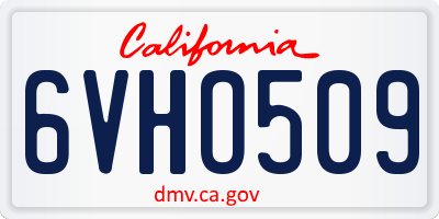 CA license plate 6VHO509