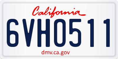 CA license plate 6VHO511