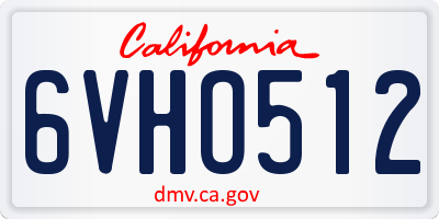 CA license plate 6VHO512