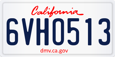 CA license plate 6VHO513
