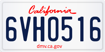 CA license plate 6VHO516