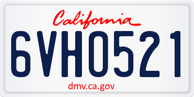 CA license plate 6VHO521