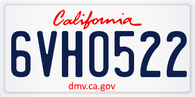 CA license plate 6VHO522