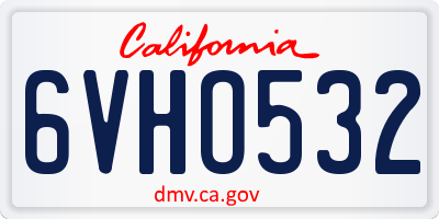 CA license plate 6VHO532