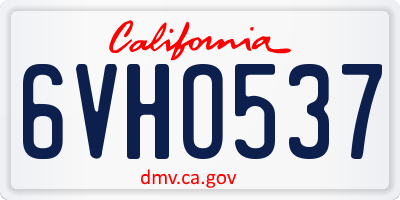 CA license plate 6VHO537