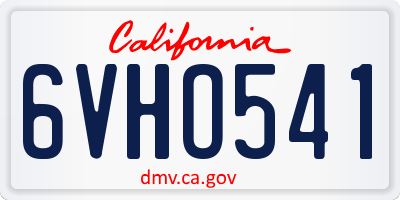 CA license plate 6VHO541
