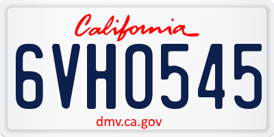 CA license plate 6VHO545