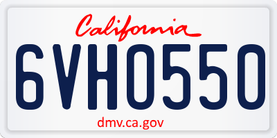 CA license plate 6VHO550