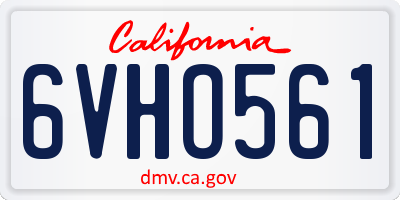 CA license plate 6VHO561