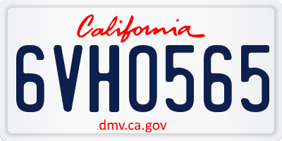 CA license plate 6VHO565