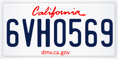 CA license plate 6VHO569