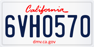 CA license plate 6VHO570